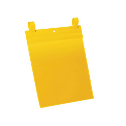 Buste identificative - con fascette di aggancio - A4 verticale - giallo - Durable - conf. 50 pezzi