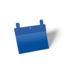 Buste identificative - con fascette di aggancio - A5 orizzontale - blu - Durable - conf. 50 pezzi