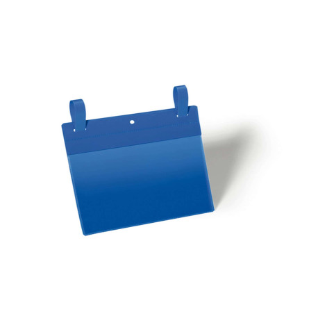 Buste identificative - con fascette di aggancio - A5 orizzontale - blu - Durable - conf. 50 pezzi