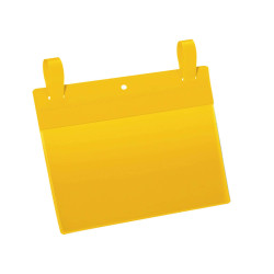 Buste identificative - con fascette di aggancio - A5 orizzontali - giallo - Durable - conf. 50 pezzi