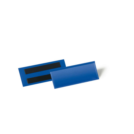 Buste identificative magnetiche - 100 x 38 mm - blu - Durable - conf. 50 pezzi