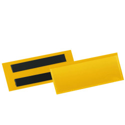 Buste identificative magnetiche - 100 x 38 mm - giallo - Durable - conf. 50 pezzi