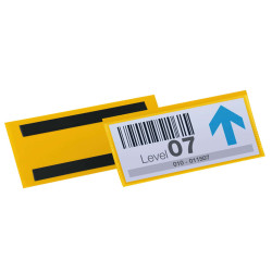 Buste identificative magnetiche - 150 x 67 mm - giallo - Durable - conf. 50 pezzi