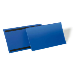 Buste identificative magnetiche - A4 orizzontale - blu - Durable - conf. 50 pezzi
