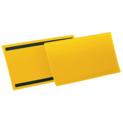 Buste identificative magnetiche - A4 orizzontale - giallo - Durable - conf. 50 pezzi