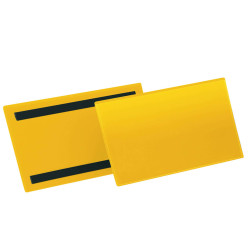 Buste identificative magnetiche - A5 orizzontale - giallo - Durable - conf. 50 pezzi