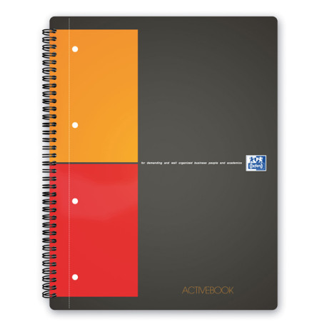 Blocco spiralato International Activebook - 5mm con margine - 240 x 297mm - 80gr - 80 fogli - Oxford