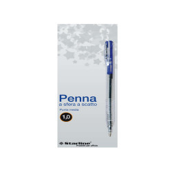Penna a sfera a scatto  - punta 1,0mm - blu - Starline - conf. 20 pezzi
