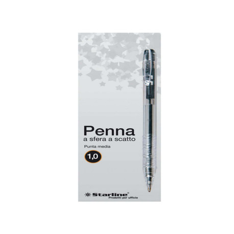 Penna a sfera a scatto - punta 1,0mm - nero  - Starline - conf. 20 pezzi