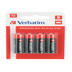 Pila stilo AA - 1,5V - 49921 - alcaline - Verbatim - Blister 4 pezzi