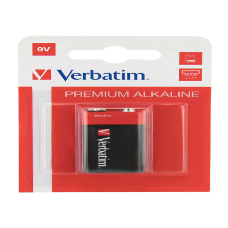 Pila Transistor - 9V - 49924 - alcalina - Verbatim - blister 1 pezzo