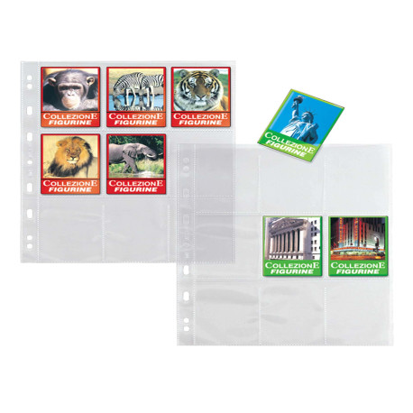 Buste forate Atla K  - 21 x 29,7 cm - PP - porta figurine - 9 tasche - liscio - Sei Rota - conf. 10 pezzi