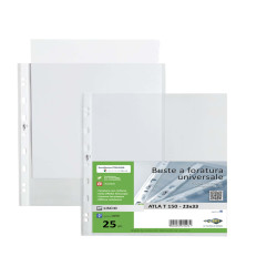 Buste forate Atla T - pesante - liscio - 23 x 33 cm - trasparente - Sei Rota - conf. 25 pezzi