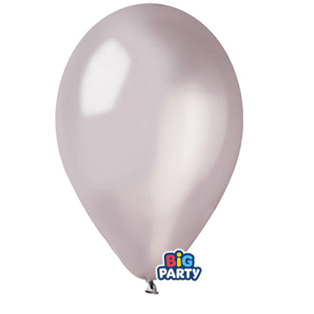Palloncino - diametro 26 cm - lattice - metal argento - conf. 12 pezzi