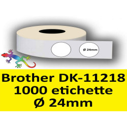 Rotolo di Etichette Compatibie a Trasferimento Termico per Brother DK-11218 Diametro mm 24 100 Etichette