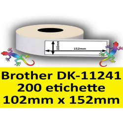 Rotolo di Etichette Compatibie a Trasferimento Termico per Brother DK-11241 mm 152 X 102 200 Etichette