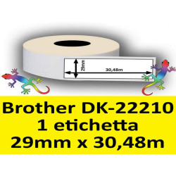 Rotolo di Etichette Compatibie a Trasferimento Termico per Brother DK-22210 mm 30,48 X 29