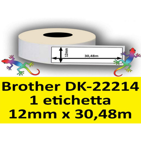 Rotolo di Etichette Compatibie a Trasferimento Termico per Brother DK-22214 mm 30,48 X 27
