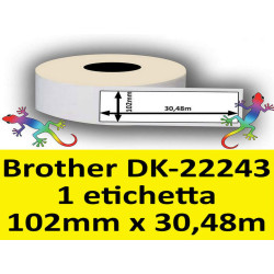 Rotolo di Etichette Compatibie a Trasferimento Termico per Brother DK-22243 mm 30,48 X 102
