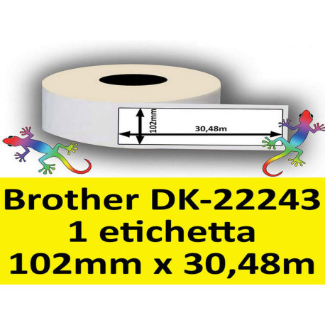 Rotolo di Etichette Compatibie a Trasferimento Termico per Brother DK-22243 mm 30,48 X 102