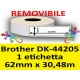 Rotolo di Etichette Compatibie a Trasferimento Termico per Brother DK-44205 mm 30,48 X 62
