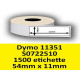 Rotolo di Etichette Compatibie a Trasferimento Termico per Dymo 11351 S0722510 mm 54 X 11 1500 Etichette Permanente