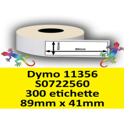 Rotolo di Etichette Compatibie a Trasferimento Termico per Dymo 11356 S0722560 mm 89 X 41 300 Etichette Permanente