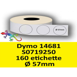 Rotolo di Etichette Compatibie a Trasferimento Termico per Dymo 14681 S0719250 Diametro 57 mm 160 Etichette Permanente