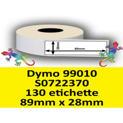 Rotolo di Etichette Compatibie a Trasferimento Termico per Dymo 99010 S0722370 mm 89 X 28 130 Etichette Permanente