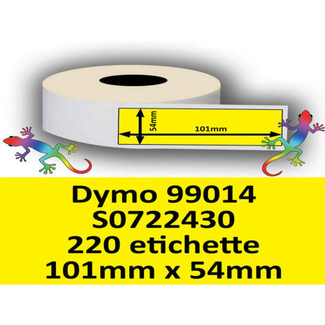 Rotolo di Etichette Compatibie a Trasferimento Termico per Dymo 99014 S0722430 mm 101 X 54 220 Etichette Colore Giallo