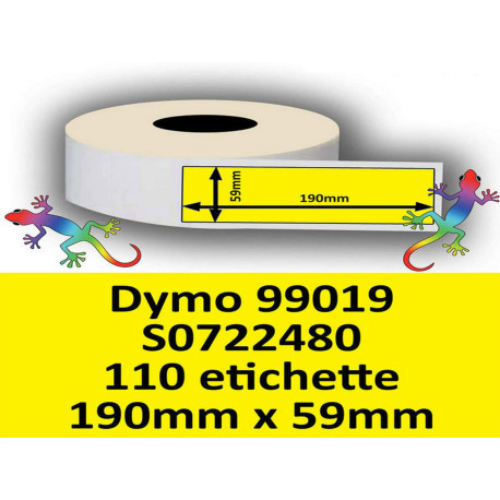 Rotolo di Etichette Compatibie a Trasferimento Termico per Dymo 99019 S0722480 mm 190 X 59 110 Etichette Colore Giallo