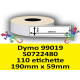 Rotolo di Etichette Compatibie a Trasferimento Termico per Dymo 99019 S0722480 mm 190 X 59 110 Etichette Rimovibile
