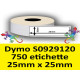 Rotolo di Etichette Compatibie a Trasferimento Termico per Dymo S0929120 mm 25 X 25 750 Etichette Permanente