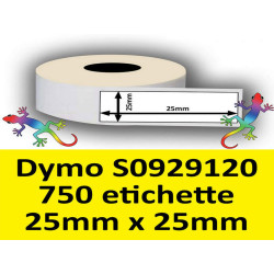 Rotolo di Etichette Compatibie a Trasferimento Termico per Dymo S0929120 mm 25 X 25 750 Etichette Permanente