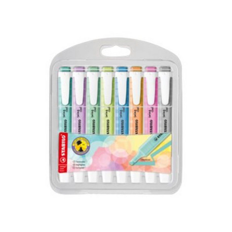 STABILO swing cool Pastel - Evidenziatore - colori assortiti - inchiostro base acqua - 1-4 mm (pacchetto di 8)