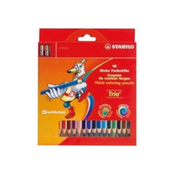 STABILO Trio thick - Pastello colorato - colori assortiti - 4.2 mm (pacchetto di 18)