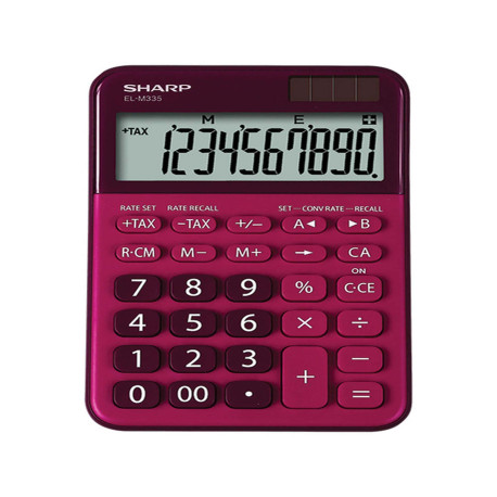 Sharp - Calcolatrice da tavolo EL M335 - 10 cifre - Rosso - ELM335 BRD