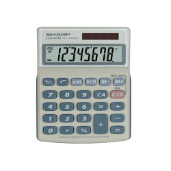 Sharp - Calcolatrice tascabile - EL240SAB Bianco/Grigio - 8 cifre