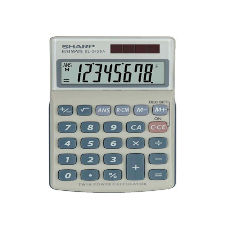 Sharp - Calcolatrice tascabile - EL240SAB Bianco/Grigio - 8 cifre