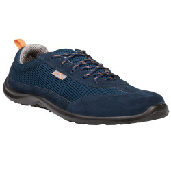 Calzatura di sicurezza Como S1P SRC - pelle scamosciata/poliestere mesh - numero 40 - blu - Deltaplus