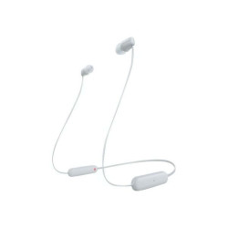Sony WI-C100 - Auricolari con microfono - in-ear - fascetta a collare - Bluetooth - senza fili - bianco