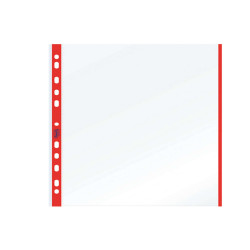 Buste forate con banda colorata - Linear - buccia - 21 x 29,7 cm - rosso - Favorit - conf. 10 pezzi