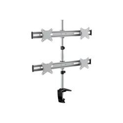 SOPAR Plano Desk 23-1010 Q - Kit montaggio (montaggio su scrivania) - per 4 monitor - Alluminio - argento - dimensione schermo: