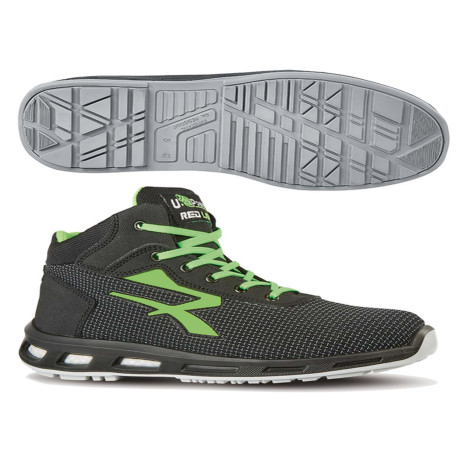 Calzatura di sicurezza Hard S3 SRC - pelle idrorepellente - numero 41- grigio scuro/verde - U-Power