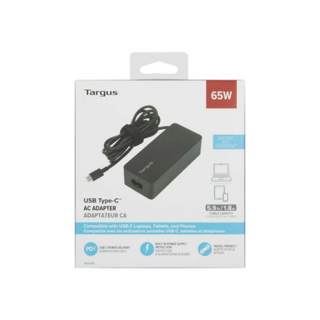 Targus - Alimentatore - 65 Watt - PD (24 pin USB-C) - nero
