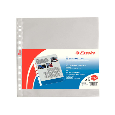 Buste forate CopySafe - DeLuxe - buccia - 22 x 30 cm - trasparente - Esselte - conf. 50 pezzi