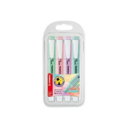 STABILO swing cool Pastel Edition - Evidenziatore - rosa timidezza, tocco di turchese, accenno di menta, nuvola lilla - inchios