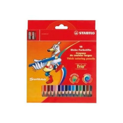STABILO Trio thick - Pastello colorato - colori assortiti - 4.2 mm (pacchetto di 18)