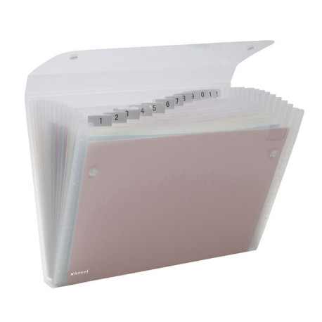 Cartella a soffietto Ice - 13 tasche - 22 x 30 cm - trasparente - Rexel