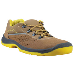 Calzatura di sicurezza Rimini 4 S1P SRC - pelle scamosciata perforata - numero 39 - beige/giallo - Deltaplus